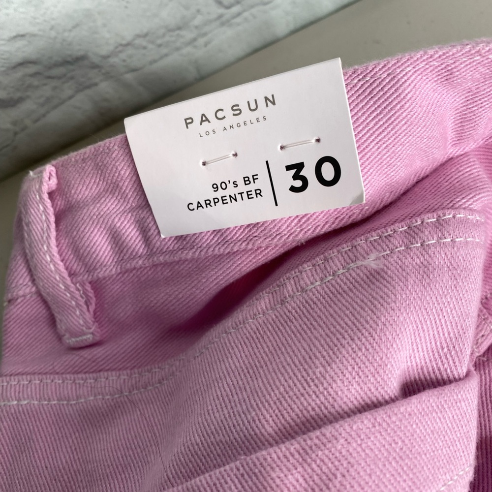 Pacsun Women's 90's BF Carpenter Size 30 Pink Lavender Jeans Pants NWT - Picture 9 of 13